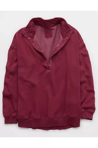 Aerie Oh Snap! Sweatshirt Women's Deep Cherry L