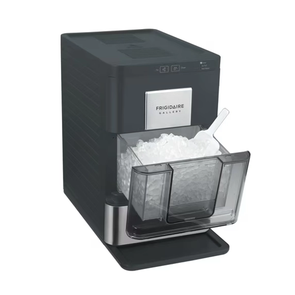 Frigidaire Gallery 33 lbs. Touchscreen Nugget Ice Maker - Stainless Steel Accent, EFIC220, Black
