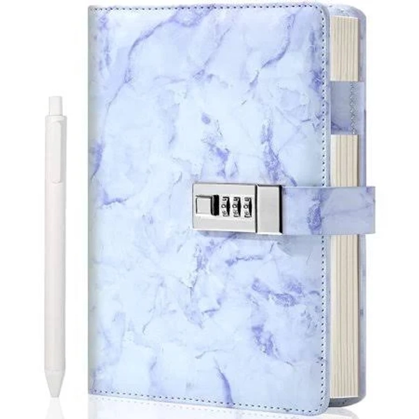 Marble Diary with Lock