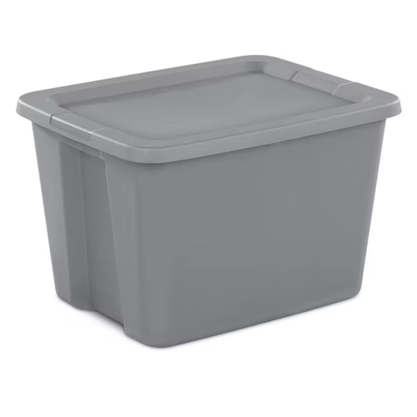 Large Storage Bin | 18 Gallon | Plastic | Snap-On Lid | Gray