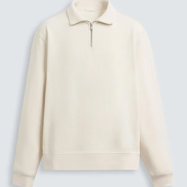 Zara Men's Basic Quarter-Zip Sweatshirt