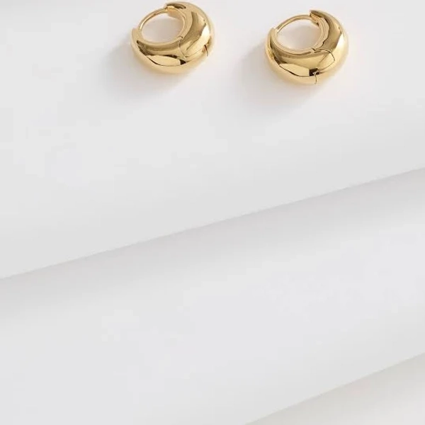 Madewell 14K Gold Demi-Fine Puffy Hoop Earrings