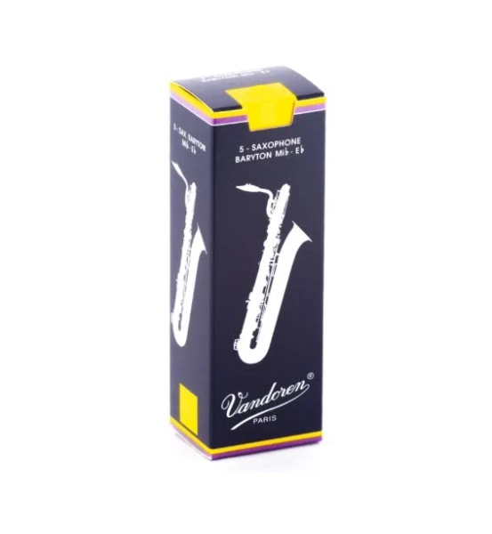 Vandoren Traditional Baritone Sax Reeds Box of 5 - Sizes 2 - 3.5 Single Reed 2