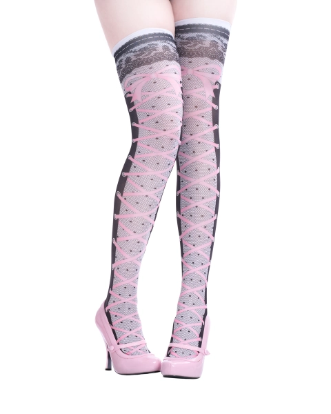 Ribbon corset stockings
