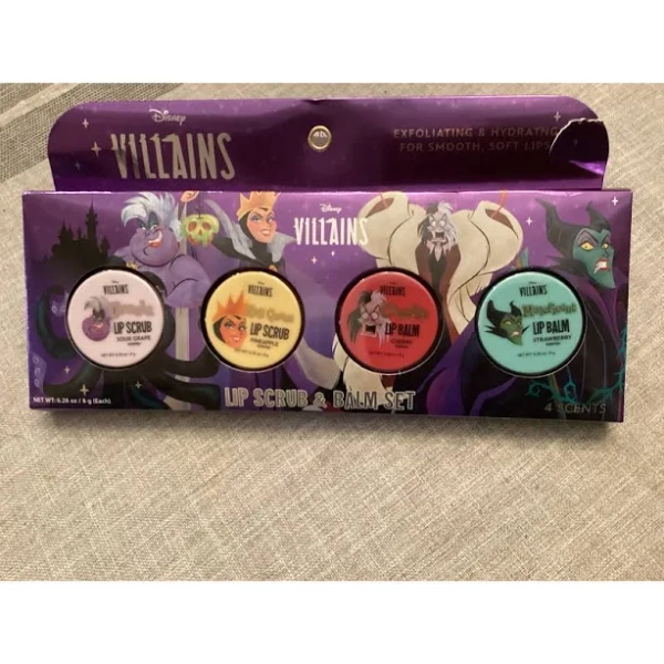 Disney Villains Lip Scrub & Balm Set Four Piece Collection Ursula
