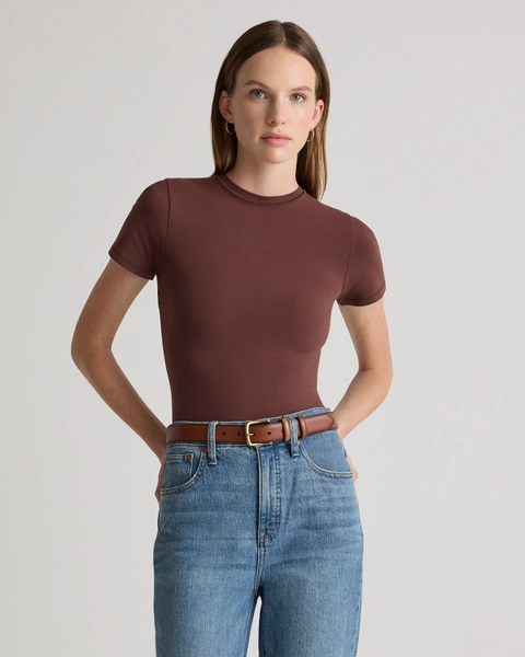 Stretch Cotton Jersey Fitted T-Shirt 