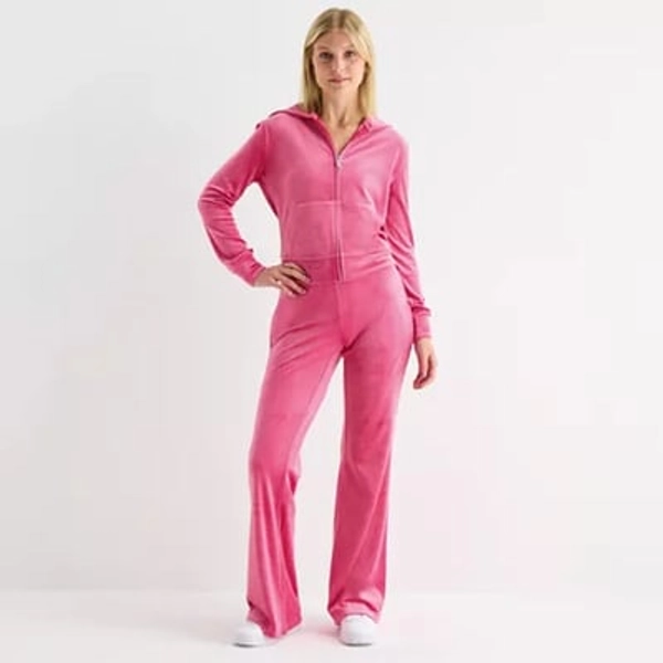 Juicy By Juicy Couture Womens Juniors Flare Mid Rise Track Pant, X-small, Pink
