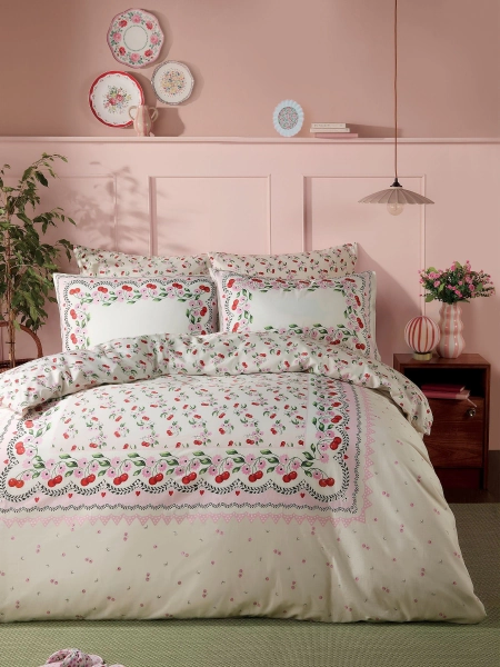 Cath Kidston סט ציפה וציפיות, דגם Cherry Picked, %100 כותנה