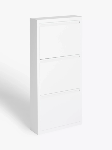 John Lewis Fold Out 3 Tier Shoe Rack, White 