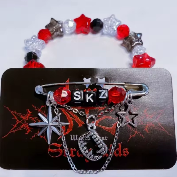 Handmade SKZ DOMinATE Safety Pin Star Pendant for gift ideas