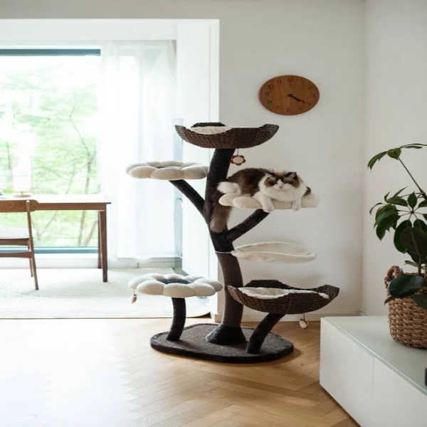 Catry Blossom 6-Level 59" Cat Tree with Replaceable Parts and Washable Beds