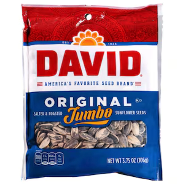 David Original Jumbo Sunflower Seeds, 3.75 oz. Bags