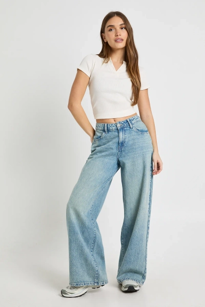Vintage Bleach Basics Mid Waist Boyfriend Jean | Boohoo
