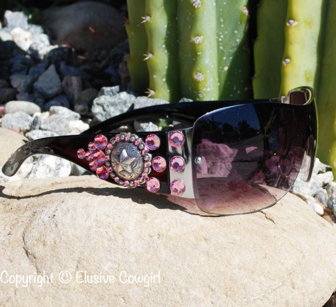 Western Sunglasses, Cowgirl Sunglasses, Black Sunglasses, Rhinestone Cowgirl Bling Sunglasses, Gift Ideas For Her, Bling Bling Accessories