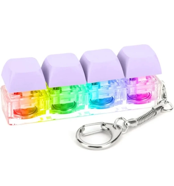 Keyboard Decompression 4 Keys Keyboard Clicker with LED Light Keyboard Fidget Mechanical Key for