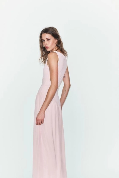 LONG COMBINATION TULLE DRESS