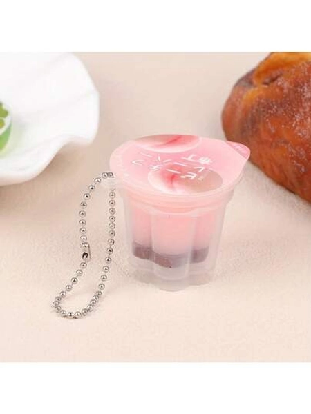 1 Japanese Pudding Keychain Mini Food Toy Ice Cream Yogurt Jelly Taste Gift Pendant Accessory
