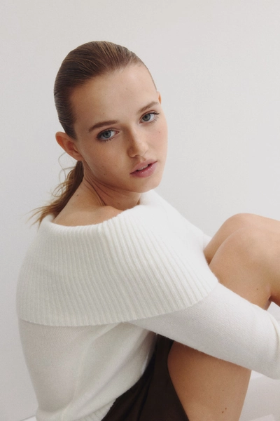 Off-the-shoulder jumper - White - Ladies | H&M GB