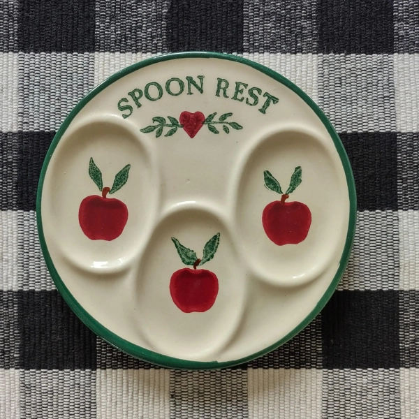 KITCHEN: Vtg Ceramic Triple Spoon Rest