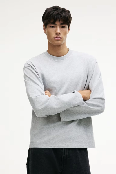 Oversized Long-Sleeved Jersey Shirt