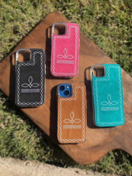 Boot Stitch Suede Leather Phone Cases: Western Charm for Your Mobile Device