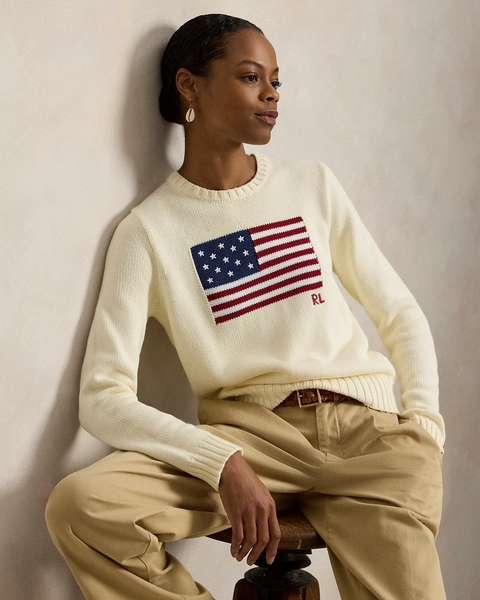 Flag Cotton Crewneck Sweater | Ralph Lauren