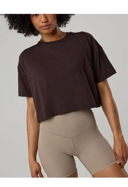 Aerie Let's Stretch Cropped T-Shirt