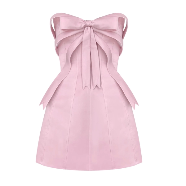 Pink Bow Mini Dress