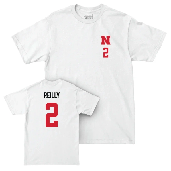 NIL Store | Nebraska Women's Volleyball White Logo Comfort Colors Tee - Bergen Reilly | #2