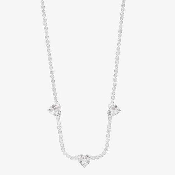 Sparkle Allure Womens Cubic Zirconia Pure Silver Over Brass 16 Inch Tennis Necklace, One Size