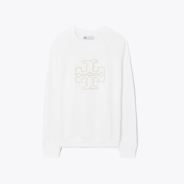 Heavy French Terry Logo Crewneck in white, size L