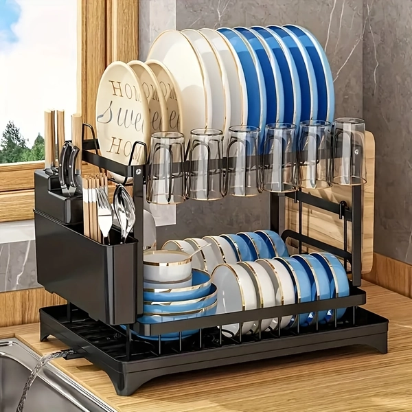 heavy duty 2 tier stainless steel dish drying rack - Temu