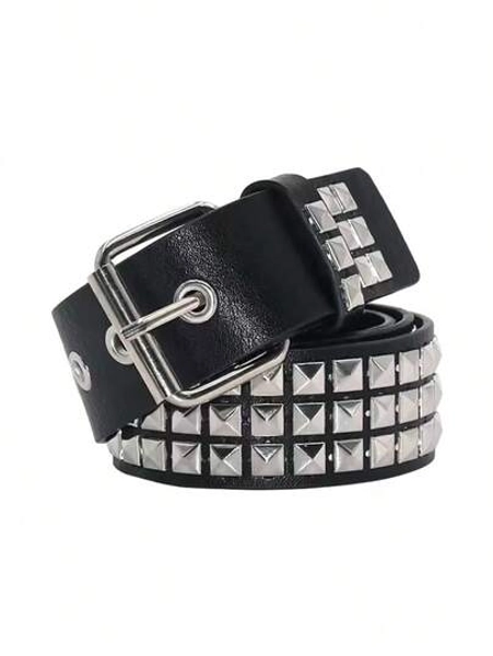 Street 1PC Stylish Punk Style Rivet Decor Versatile Jeans Belt Dress Belt Halloween Summer, School Fall, Autumn, Halloween