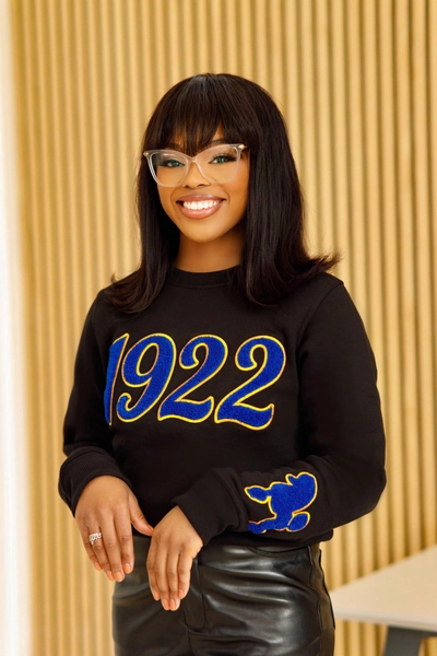 Sigma Gamma Rho 1922 Poodle Chenille Black Sweatshirt