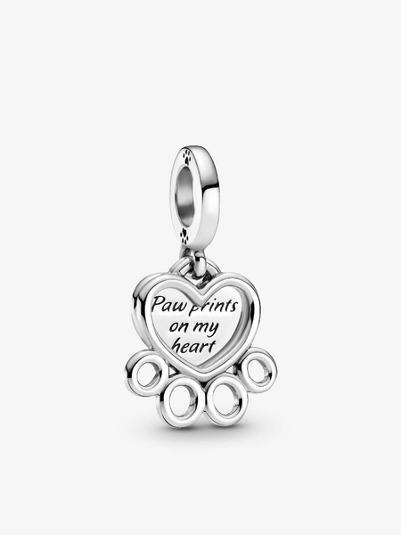 Hearts & Paw Print Dangle Charm
