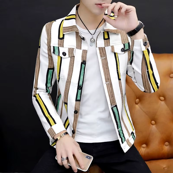 Spring Autumn New Fashion Turn-down Collar Long Sleeve Jackets Men's Clothing Printing Pocket Korean Simplicity Trend Chic Tops - AliExpress 200000343