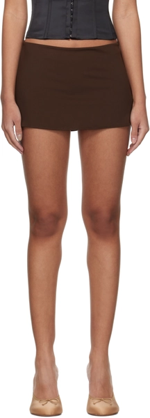 Brown Micro Stretch Miniskirt