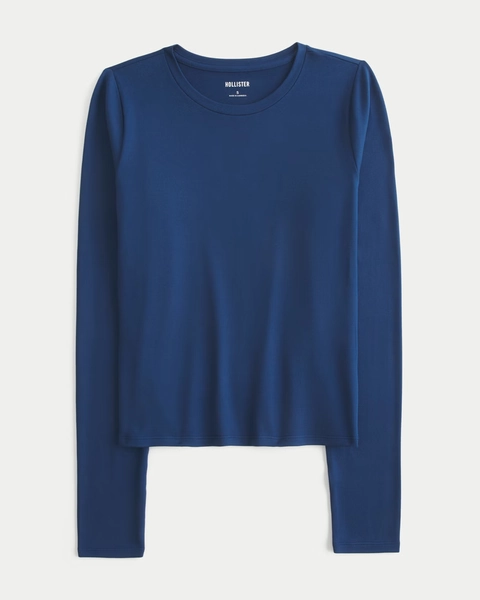 Long-Sleeve Seamless Fabric Crew Baby Tee