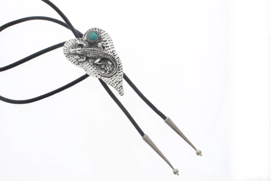 Vintage Alligator Bolo Tie, Black or Brown Cord, each