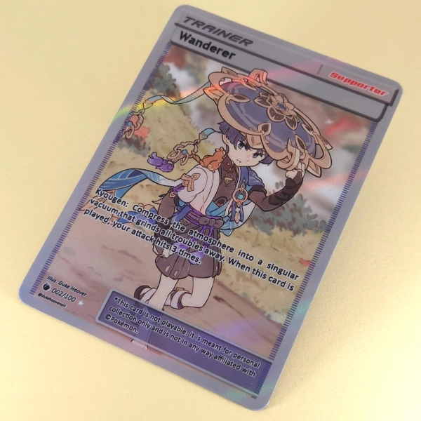 Wanderer Full Art Trainer Card – Custom Genshin Impact Fan Art