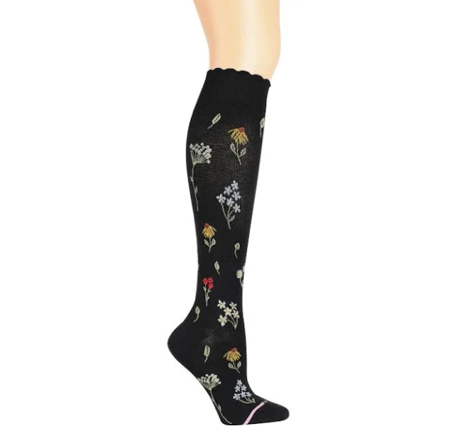 Dr. Motion Women's Wildflower Compression Knee High Socks
