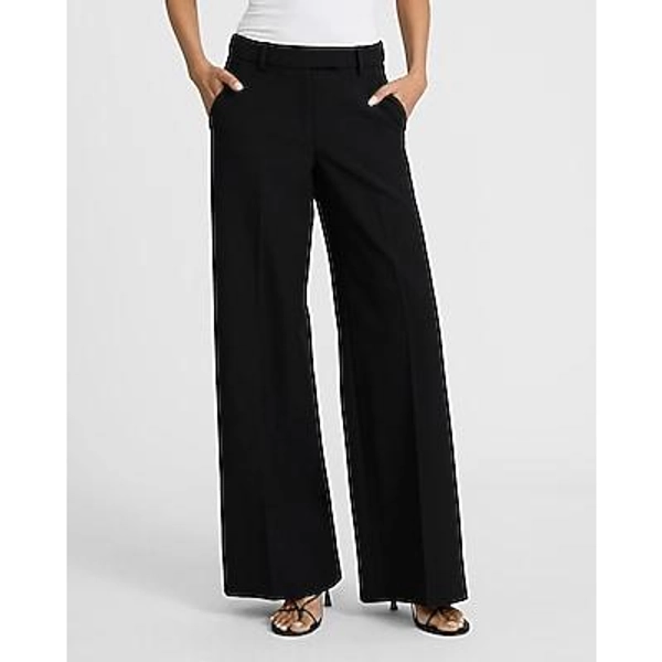 Editor Studio Stretch Twill Mid Rise Wide Leg Pant