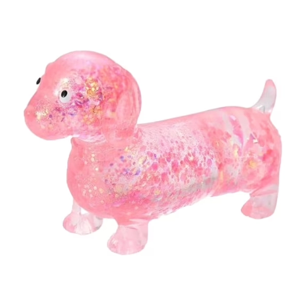 Dachshund Squishy, Glitter Dog Squishy for Adults, Soft Squeeze Decompression Dough, Stress-Relieving, Ultra-Soft Touch