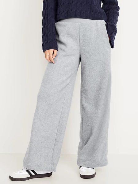 Extra High-Waisted Microfleece Wide-Leg Sweatpants