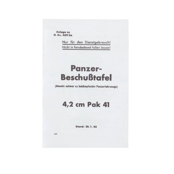 Panzer-Beschußtafel 4,2 cm Pak 41