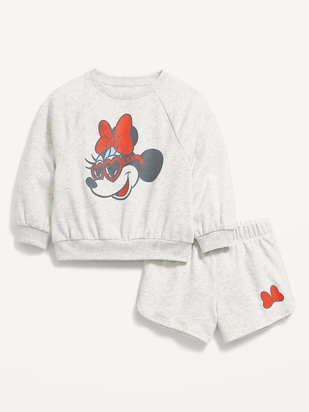 Disney© French-Terry Graphic Sweatshirt and Shorts Set for Toddler Girls