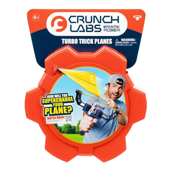 Crunch Labs by Mark Rober, Experience Mind Blowing Fun with Turbo Trick Planes, Fold, Launch, Fly & Create The Ultimate Paper Airplane, Ages 8+