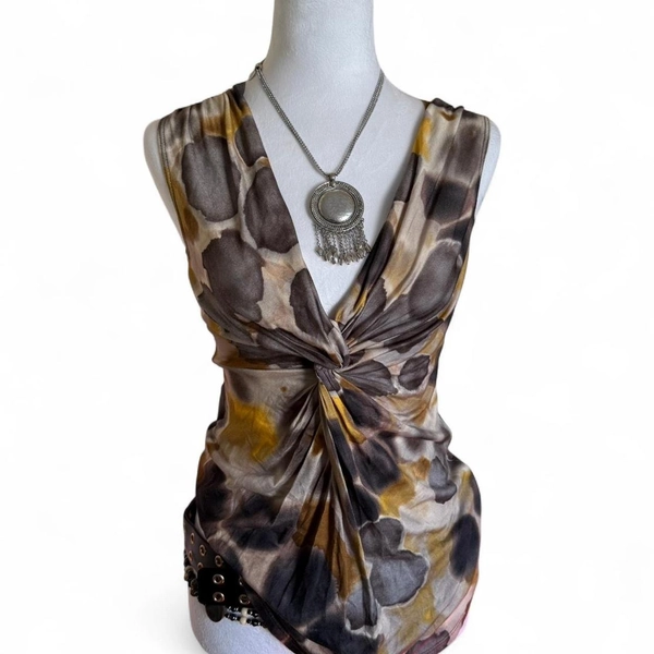 Y2K Weston Wear Abstract Tie-Dye Knot Tank 🌼 Boho...