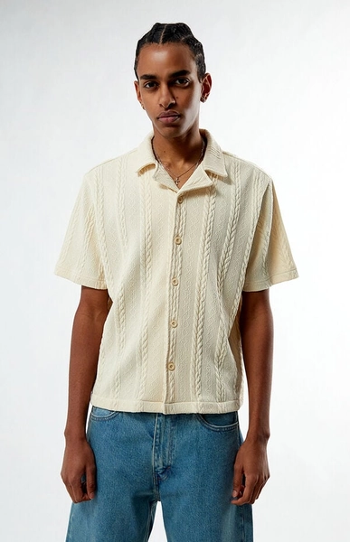 Cable Jacquard Camp Shirt