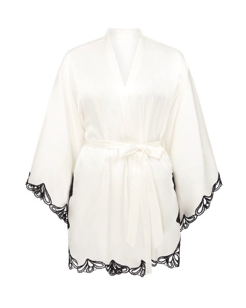 Nelle Kimono in Ivory/Black | By Agent Provocateur All Nightwear